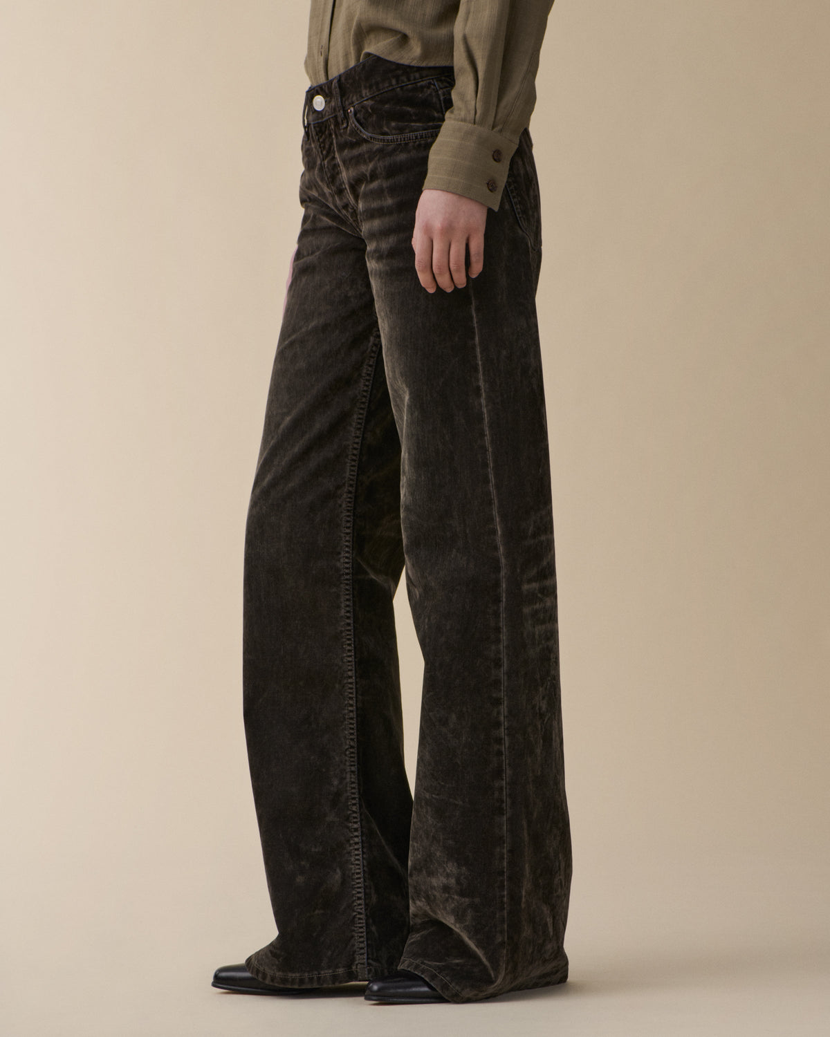 Kyoto Grey Velvet Jeans