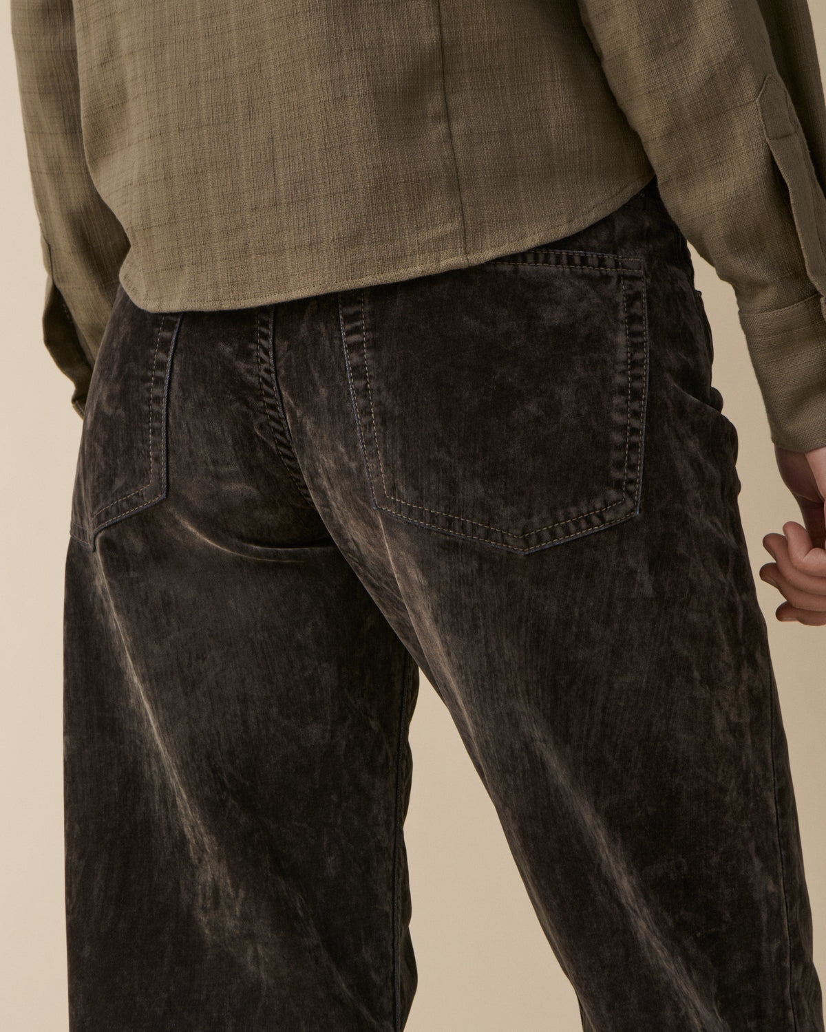Kyoto Grey Velvet Jeans