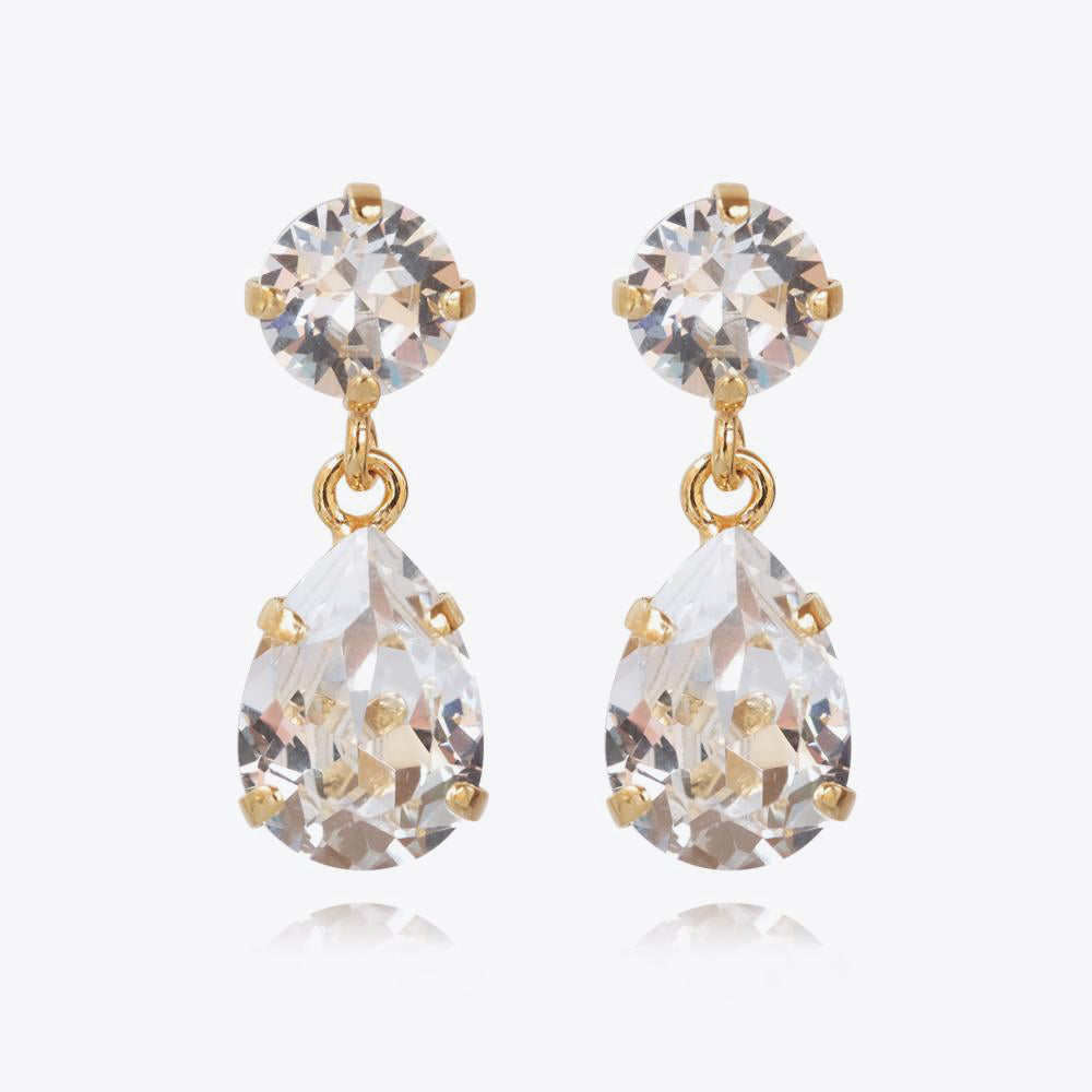 MINI DROP EARRINGS GOLD CRYSTAL Ørepynt