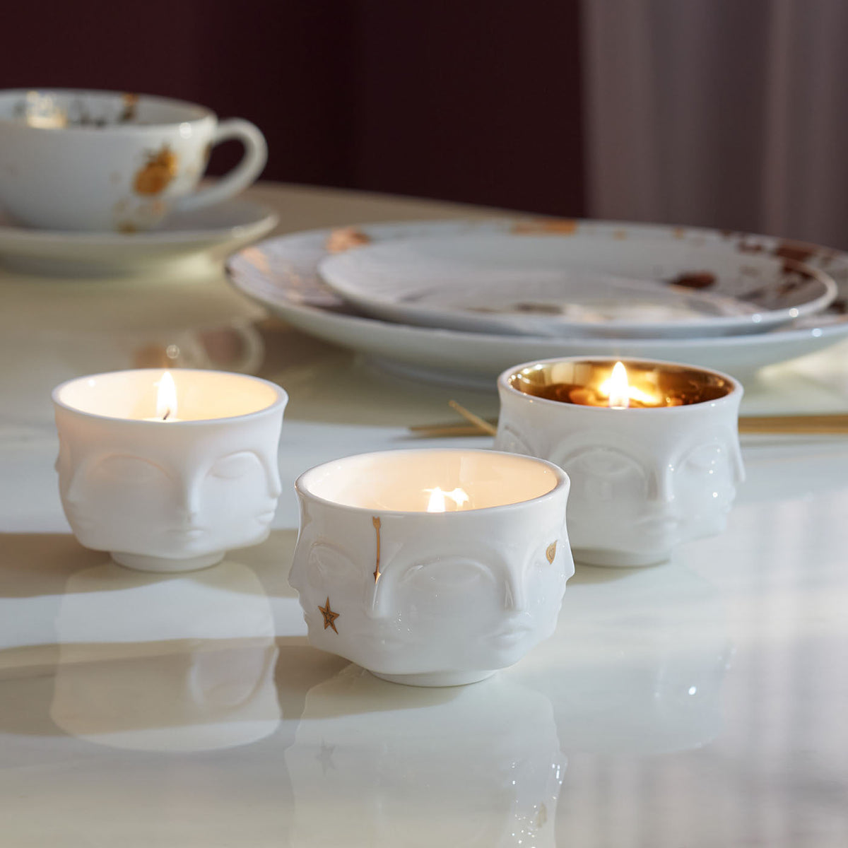Muse Votive Candle Holder - White - 6849 Interiør/Livsstil