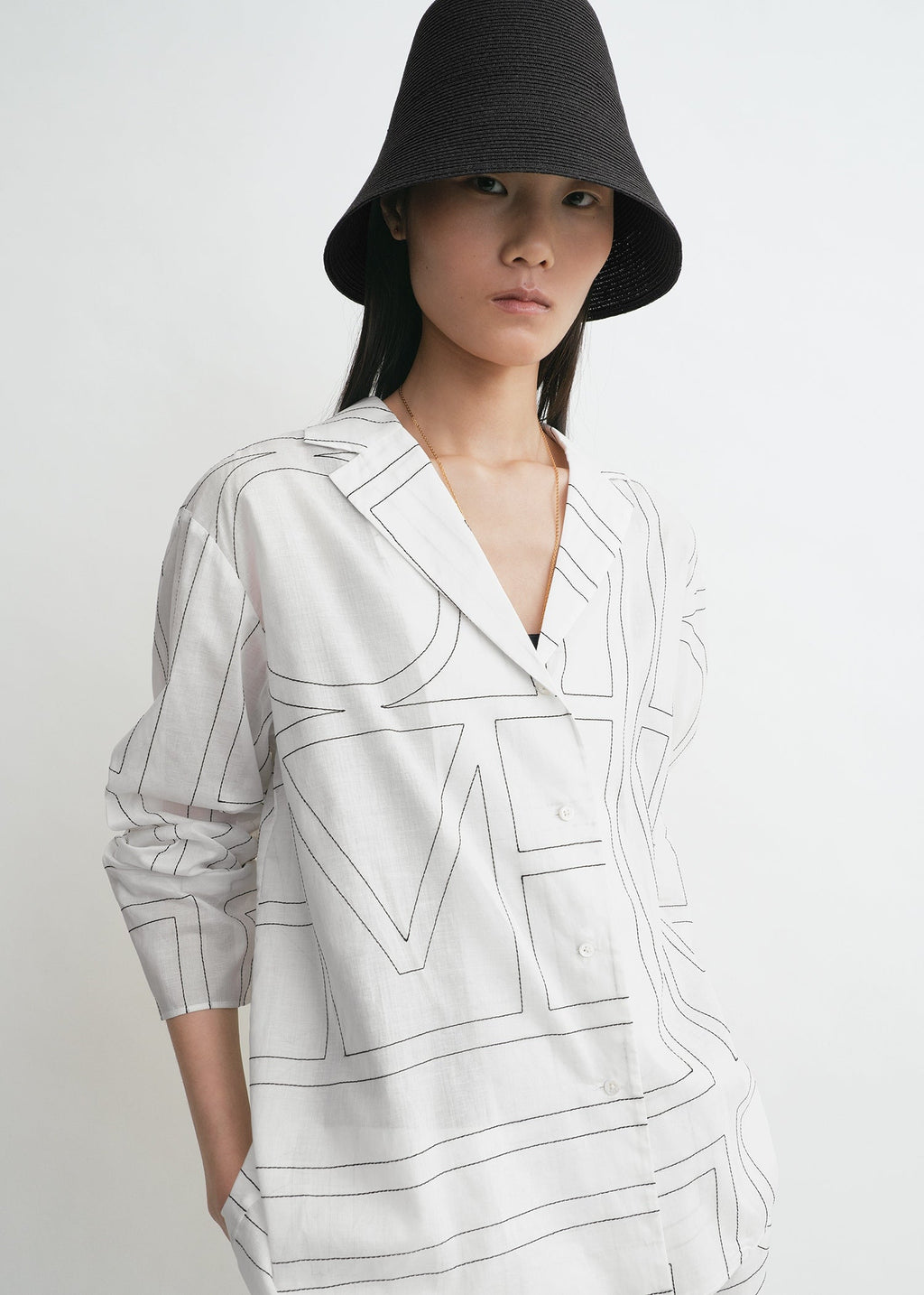 MONOGRAM COTTON-BLEND PJ TOP Skjorter og bluser