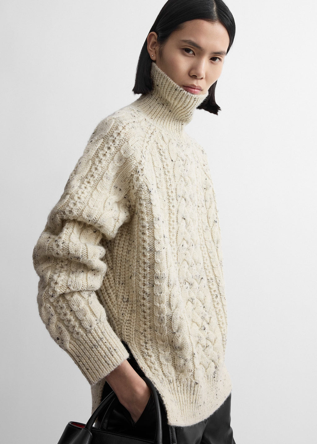 Cable Knit Turtleneck Genser