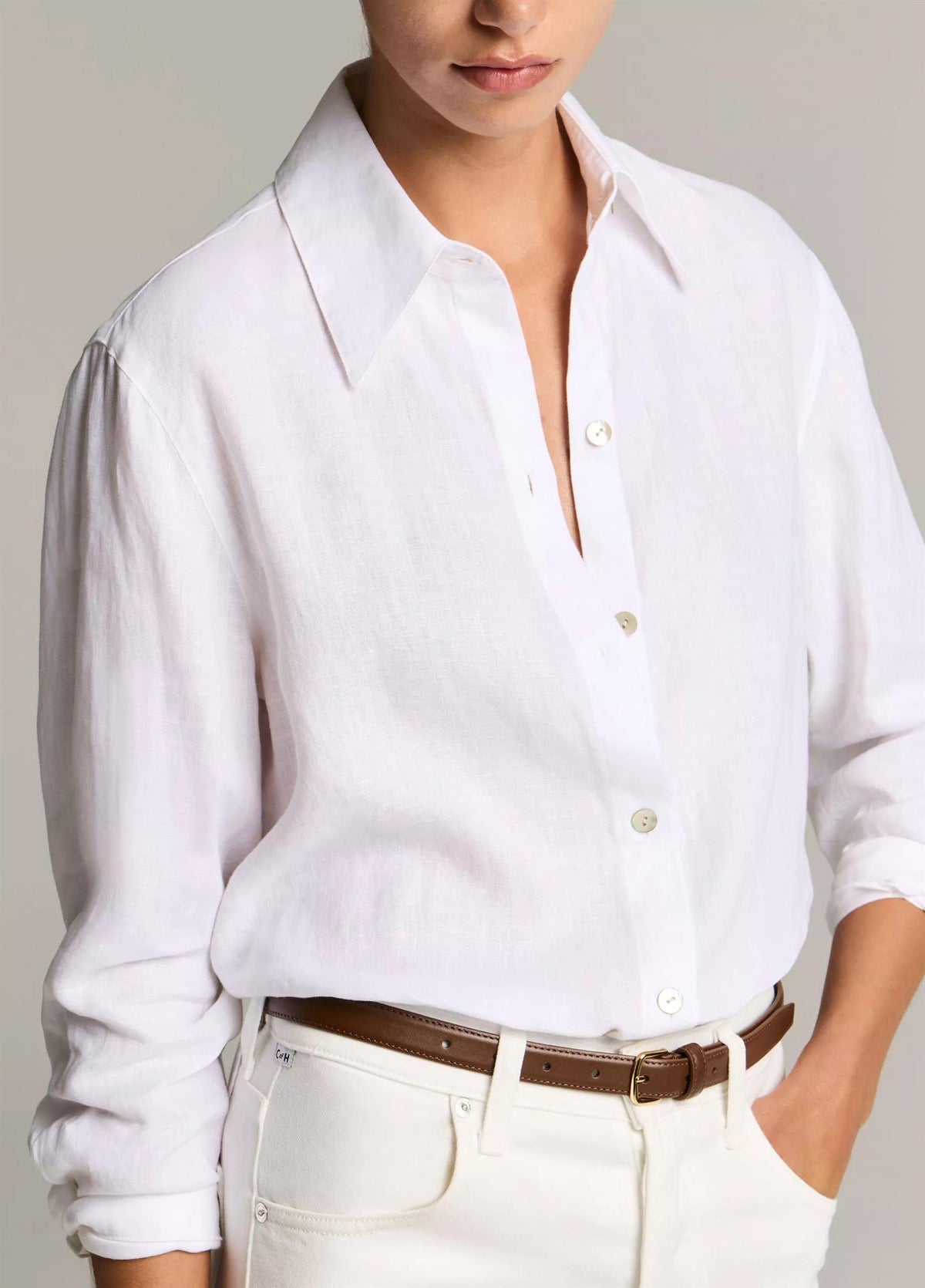 Linen Button-Front Shirt