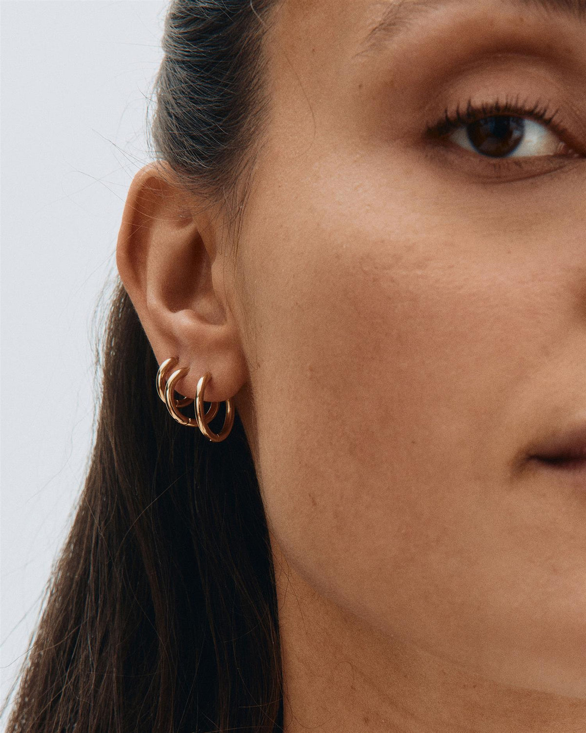 Triple Pair Hoops Gold