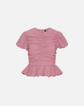 RUCHED PUFF SLEEVE TOP