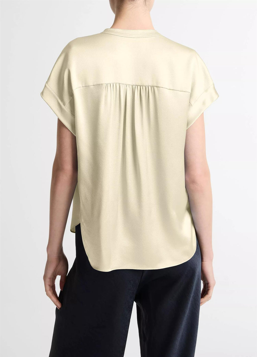 GATHERED NK CAP SLV BLOUSE