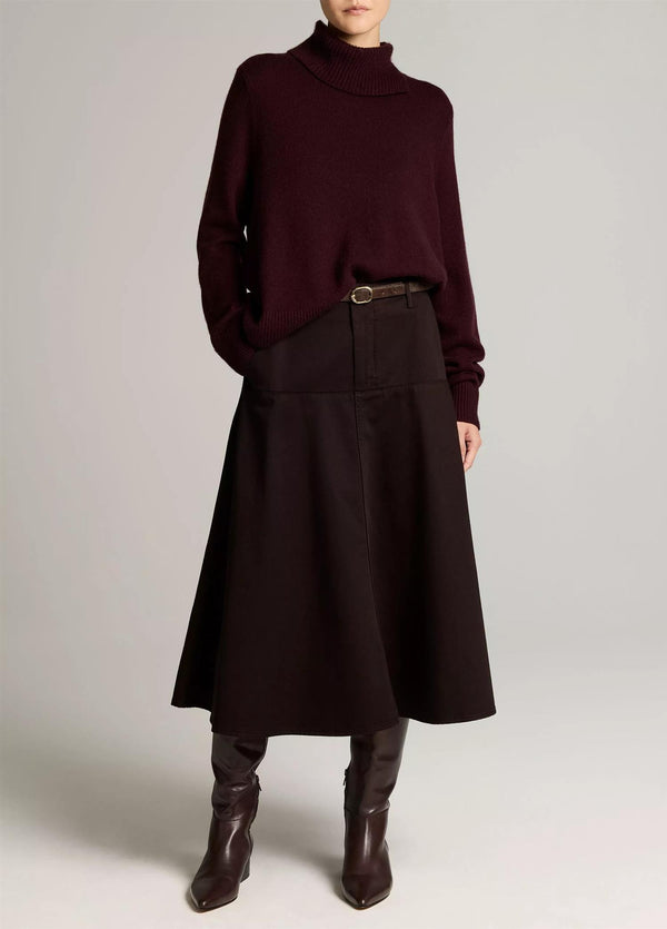 Washed Cotton Twill Full Skirt