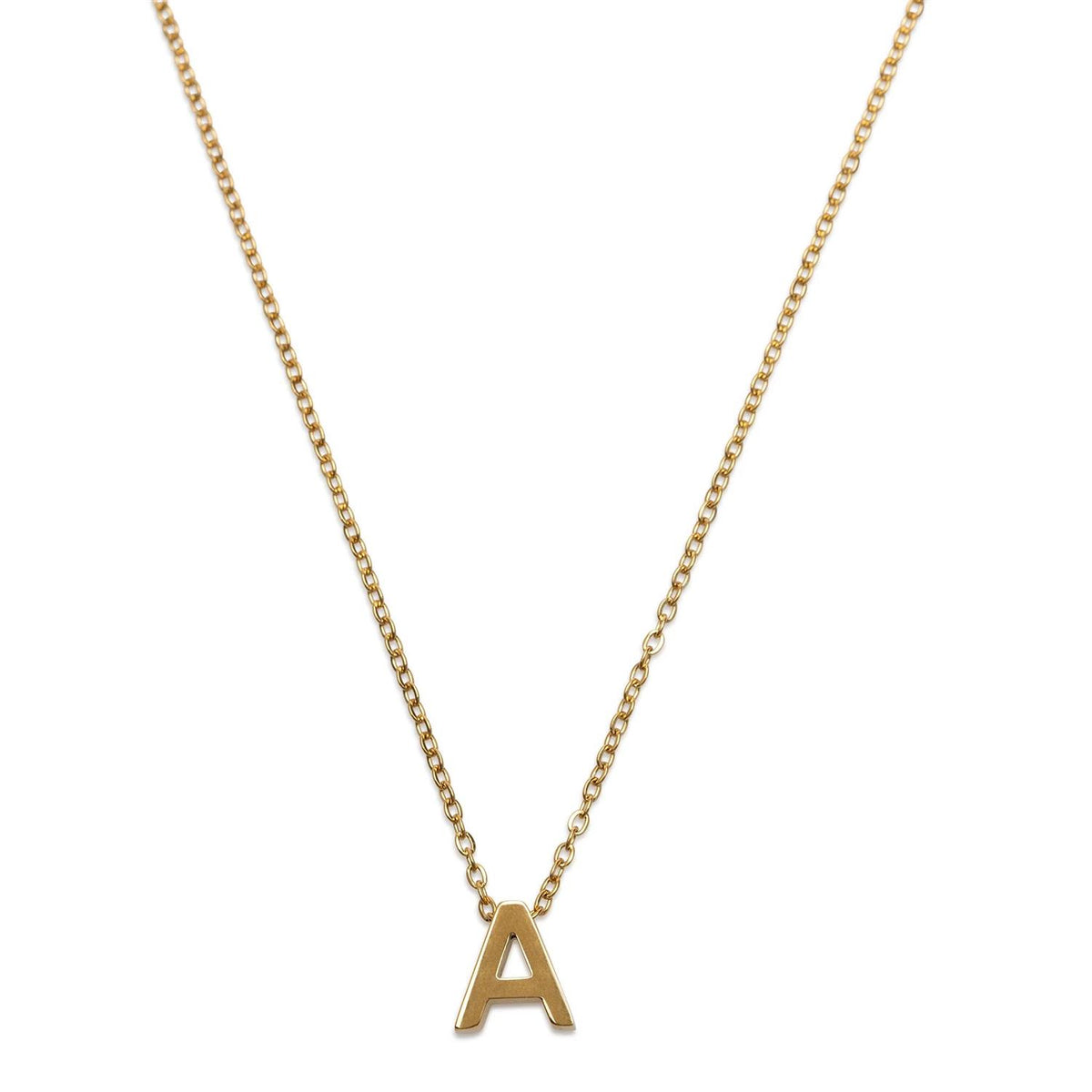 Viola - Letter Necklace Stainless Steel Gold, E