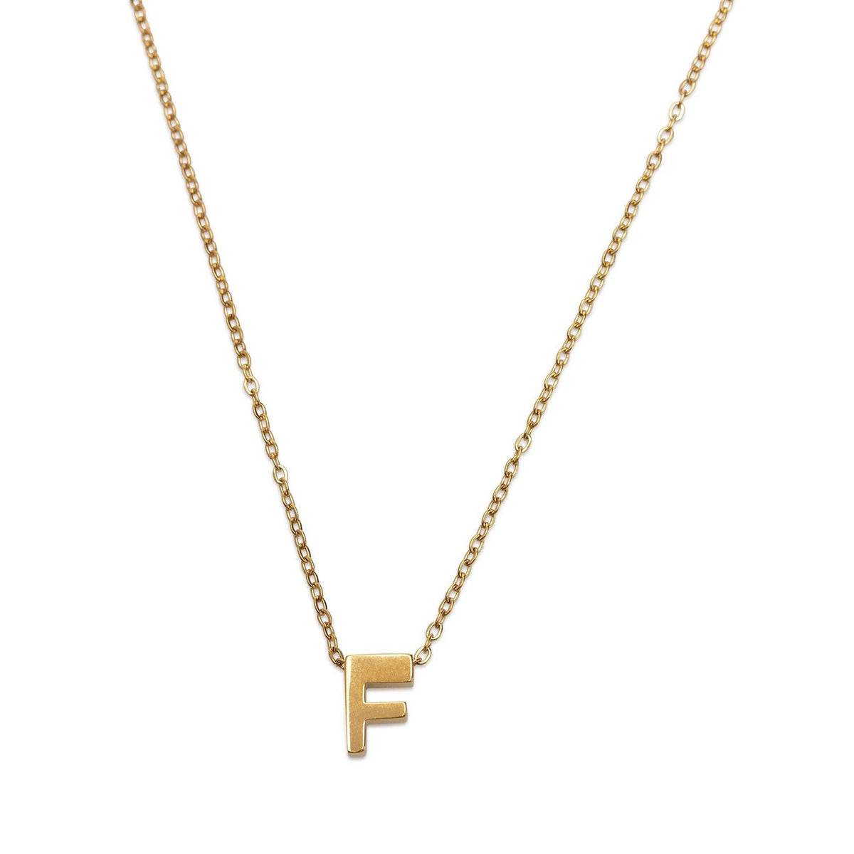 Viola - Letter Necklace Stainless Steel Gold, V