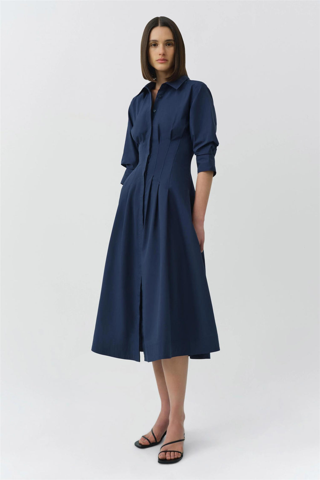 JAZZ PINTUCK MIDI DRESS