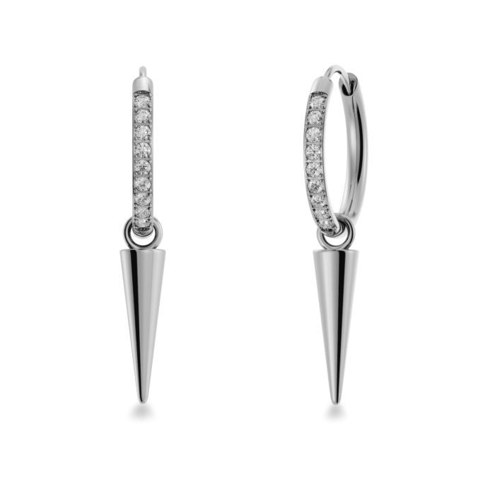 Peak Hoops Sparkle Steel