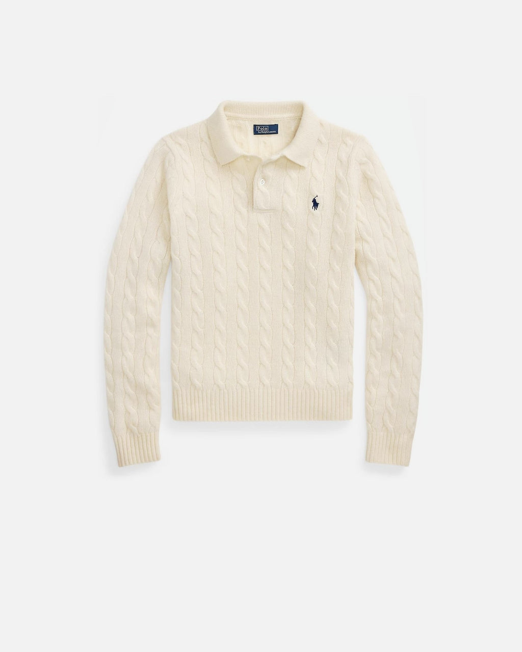 Cable-Knit Wool-Cashmere Polo Jumper