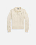 Cable-Knit Wool-Cashmere Polo Jumper