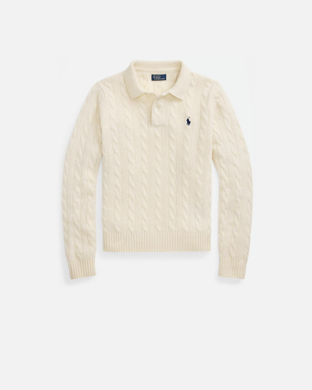 Cable-Knit Wool-Cashmere Polo Jumper