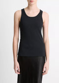 Ribbed Scoop-Neck Tank