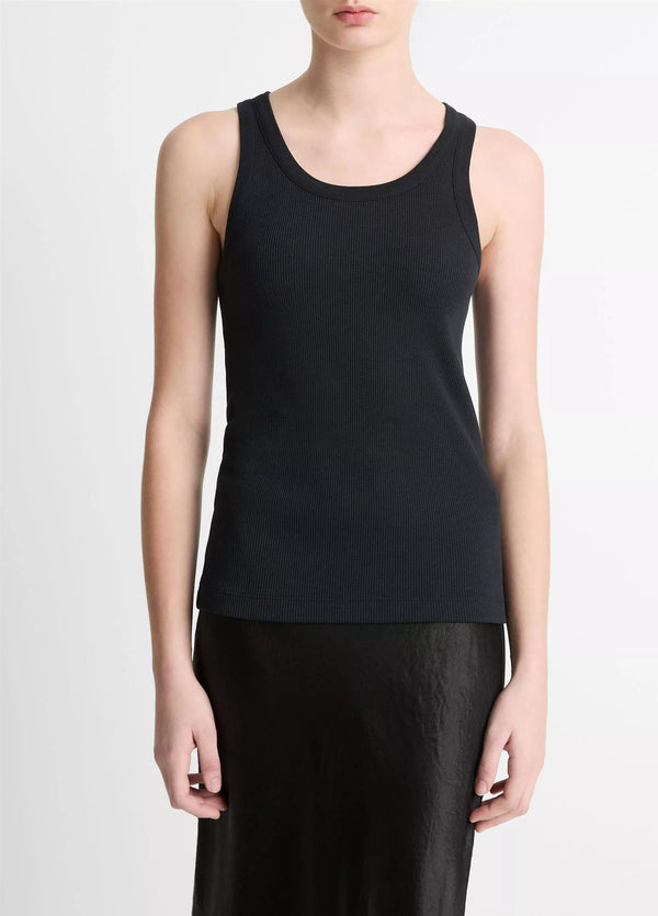 Ribbed Scoop-Neck Tank