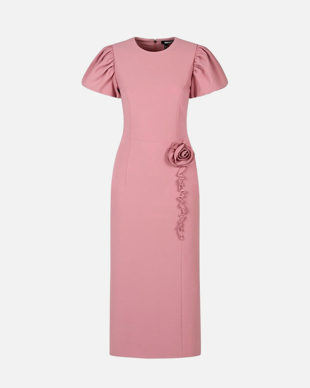CREPE MIDI FLOWER DRESS