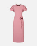 CREPE MIDI FLOWER DRESS