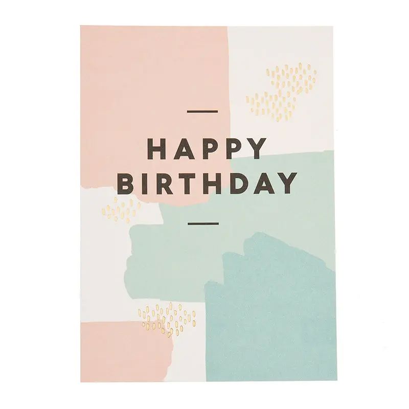Happy birthday paint splatters  postcard