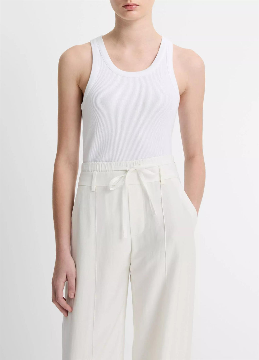 Ribbed Scoop-Neck Tank