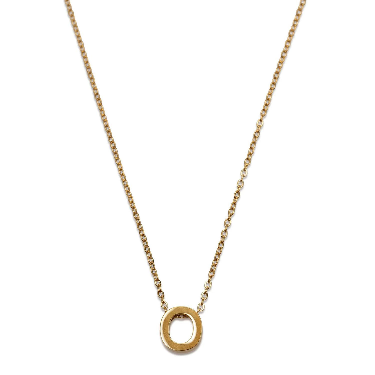 Viola - Letter Necklace Stainless Steel Gold, E