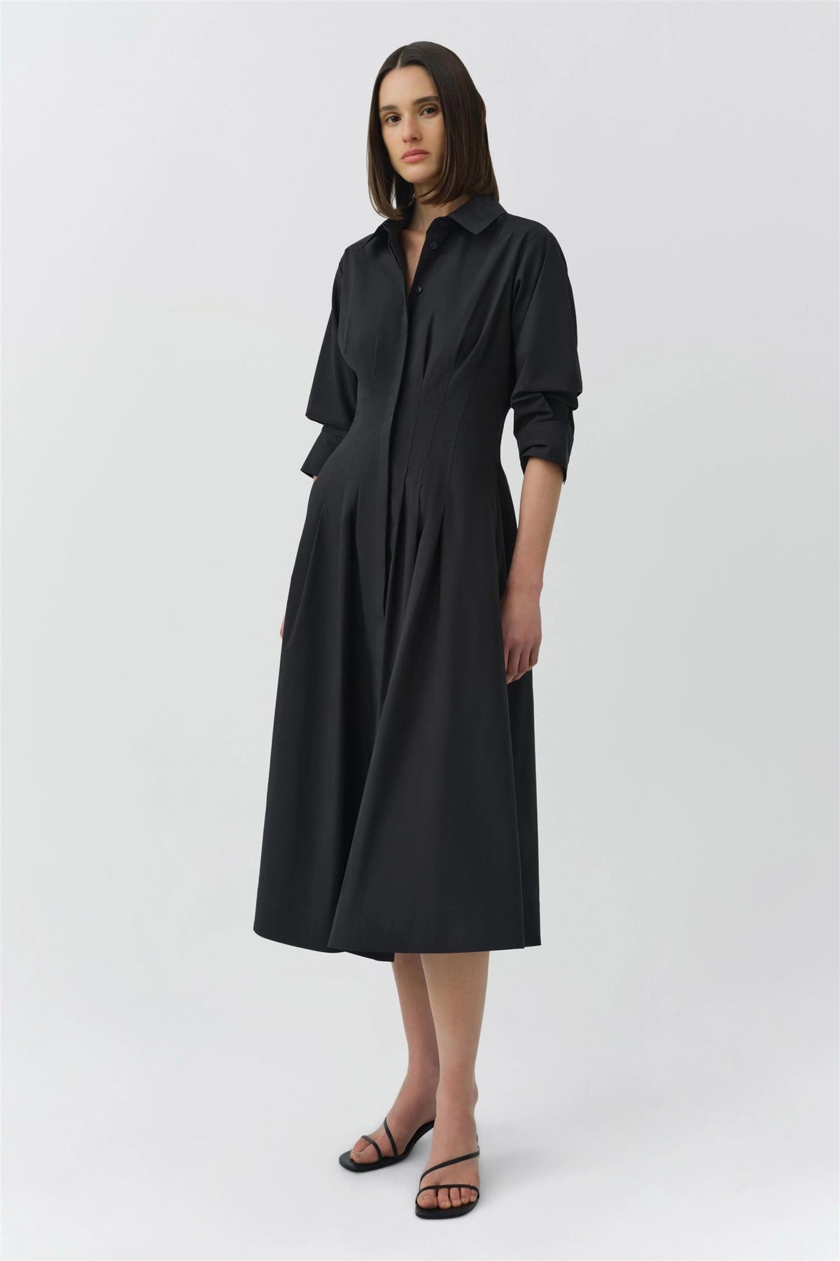 JAZZ PINTUCK MIDI DRESS