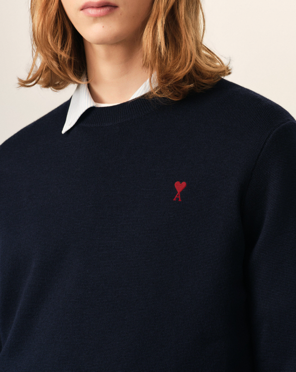 CREWNECK SWEATER WITH AMI DE COEUR