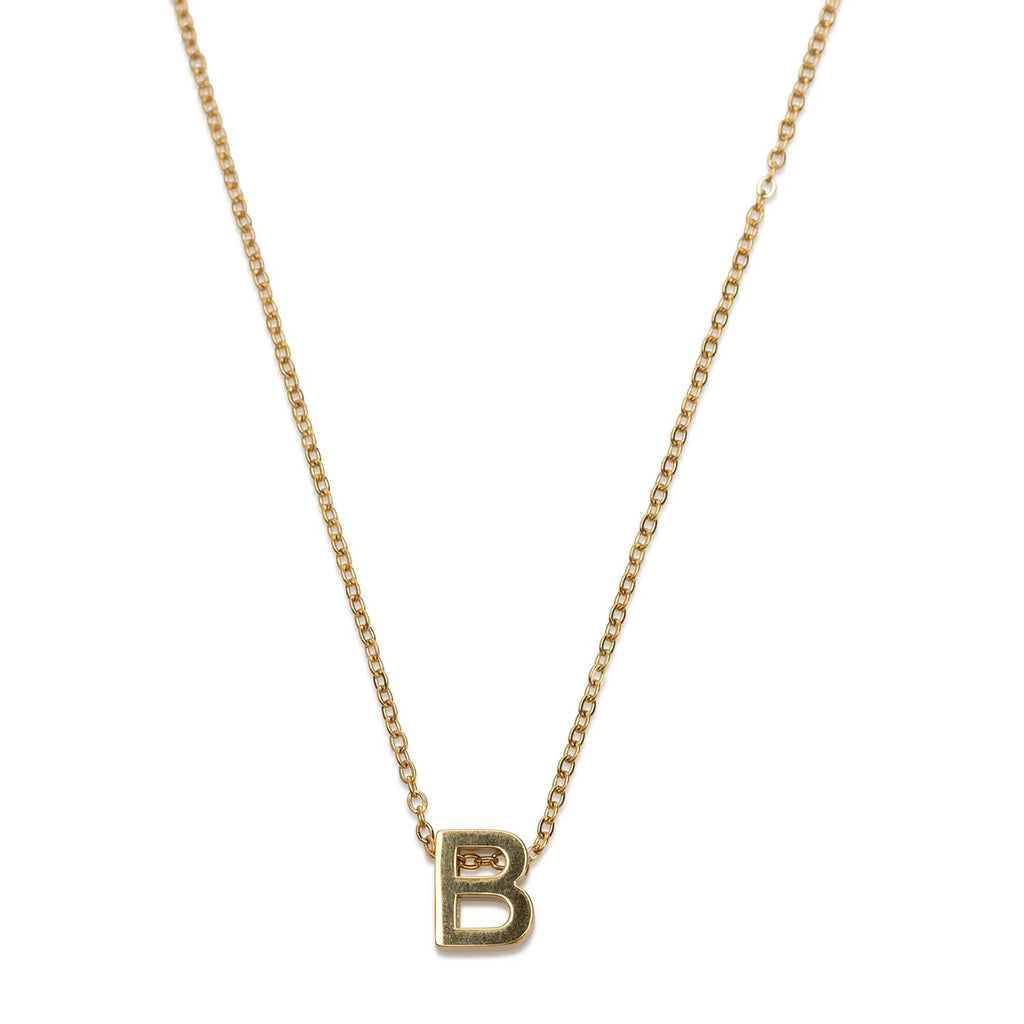 Viola - Letter Necklace Stainless Steel Gold, V