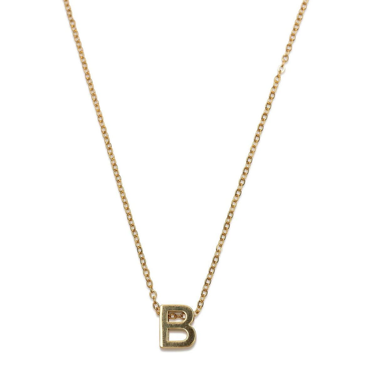 Viola - Letter Necklace Stainless Steel Gold, V