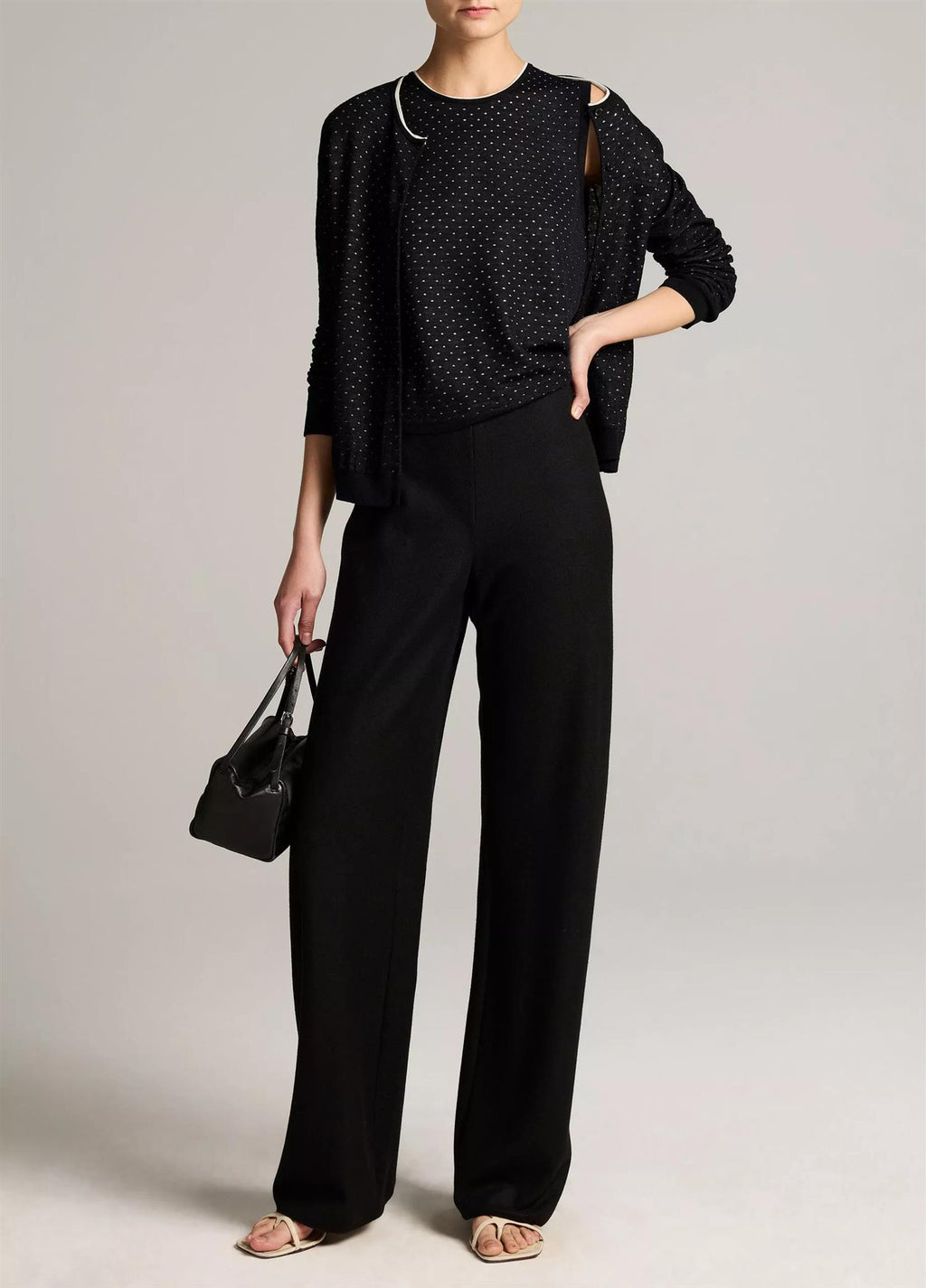 Colette High-Rise Italian Wool-Blend Flannel Bias Pant