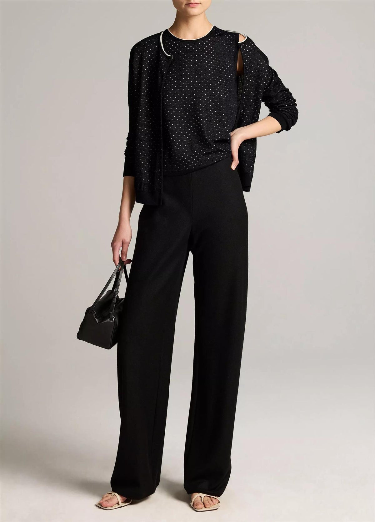 Colette High-Rise Italian Wool-Blend Flannel Bias Pant