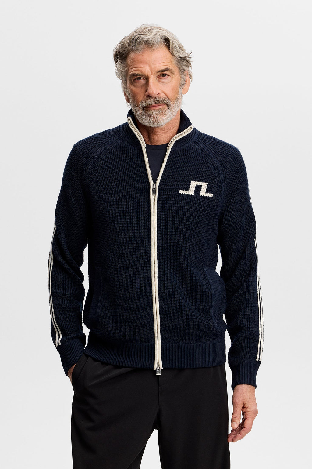 Craig Zip Knit Cardigan Genser