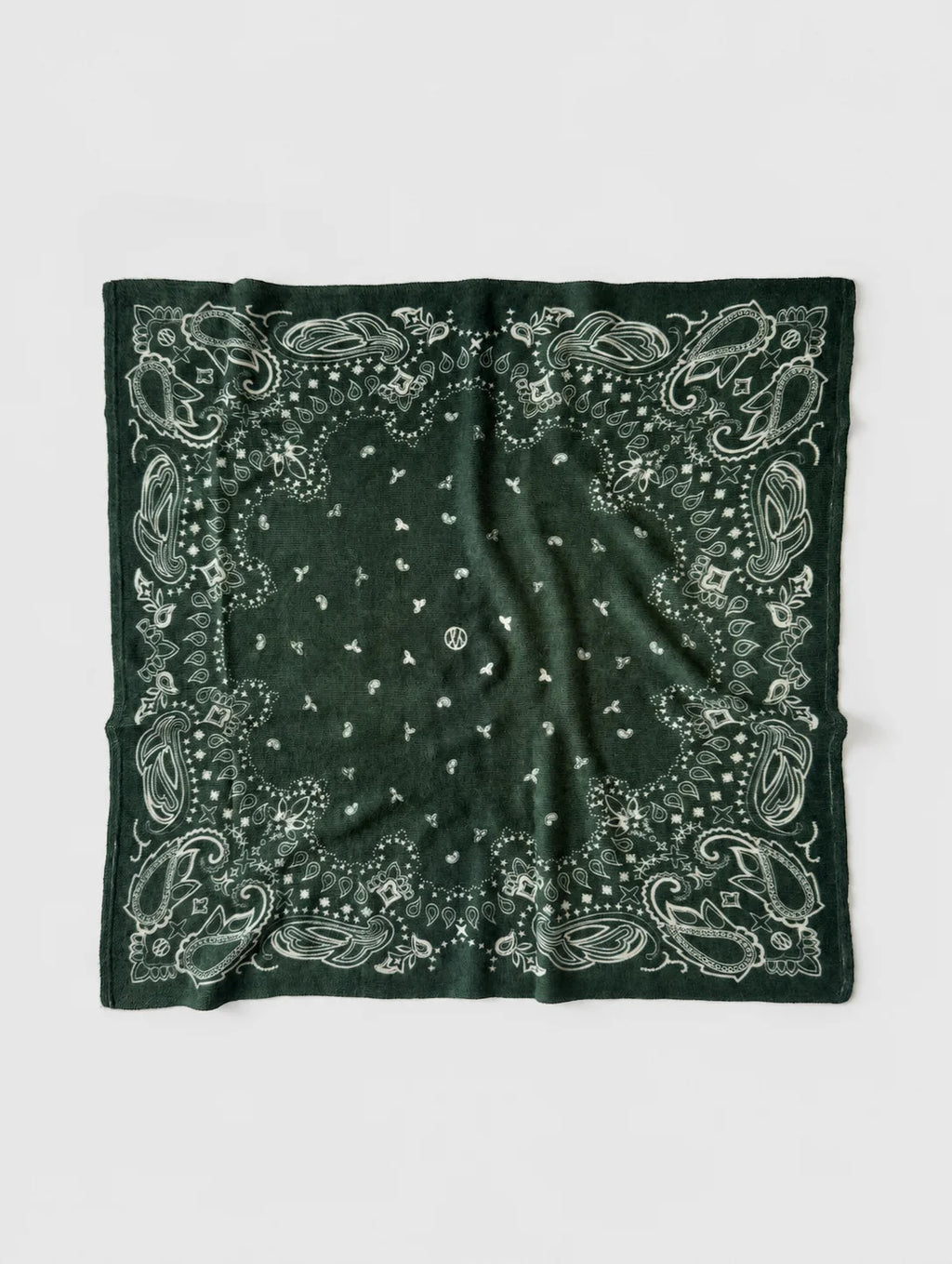 CASHMERE PAISLEY SCARF - GREEN 65 CM