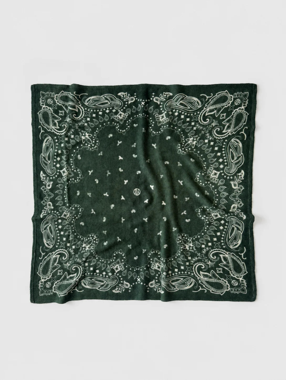 CASHMERE PAISLEY SCARF - GREEN 65 CM