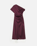 JOANNA ASYMMETRICAL SHOULDER MIDI DRESS
