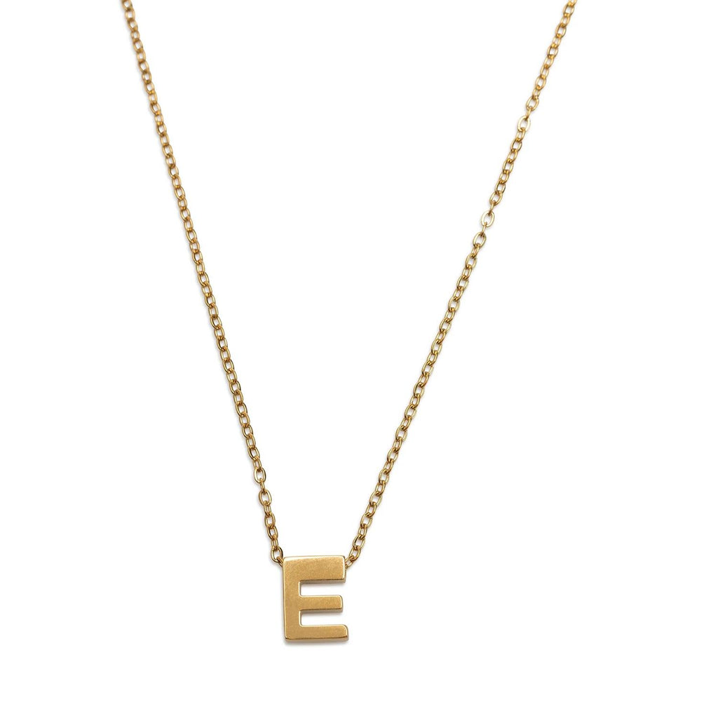Viola - Letter Necklace Stainless Steel Gold, V