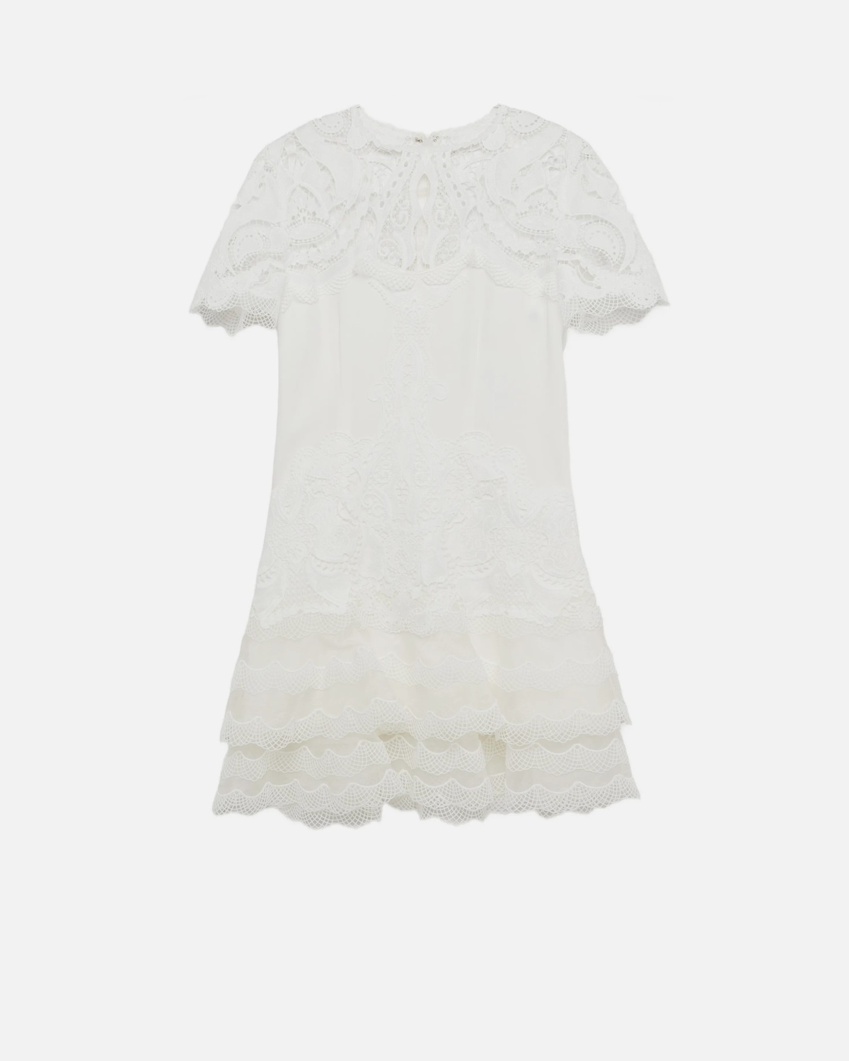 PAISLEE GUIPURE LACE MINI TEE DRESS