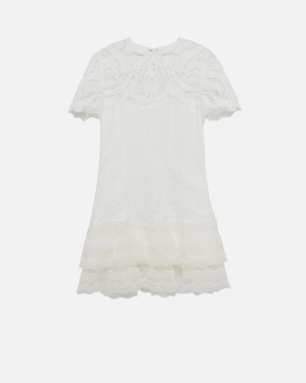 Paislee Guipure Lace Mini Tee Dress