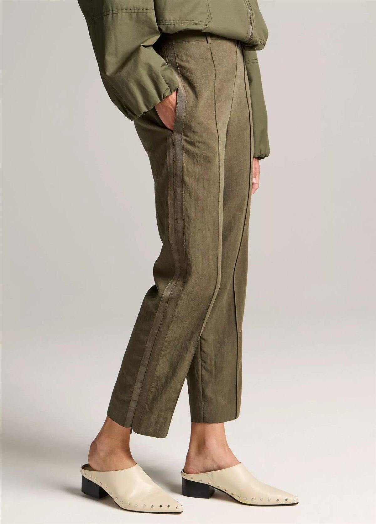 Grace Side-Strap Mid-Rise Pull-On Pant