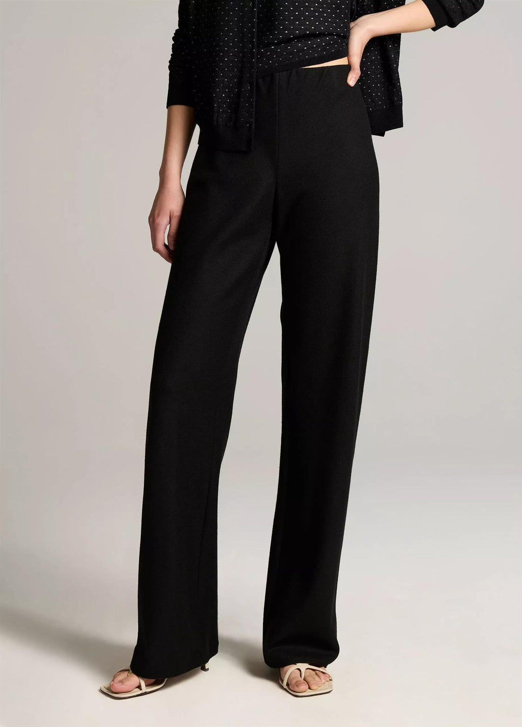 Colette High-Rise Italian Wool-Blend Flannel Bias Pant