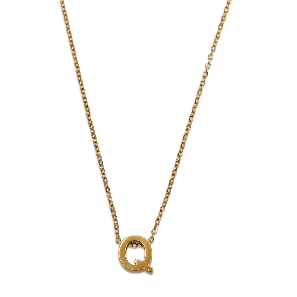 Viola - Letter Necklace Stainless Steel Gold, E