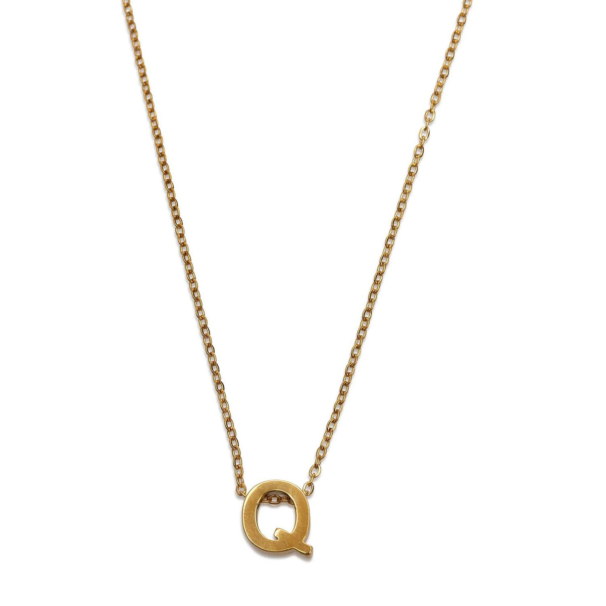 Viola - Letter Necklace Stainless Steel Gold, E