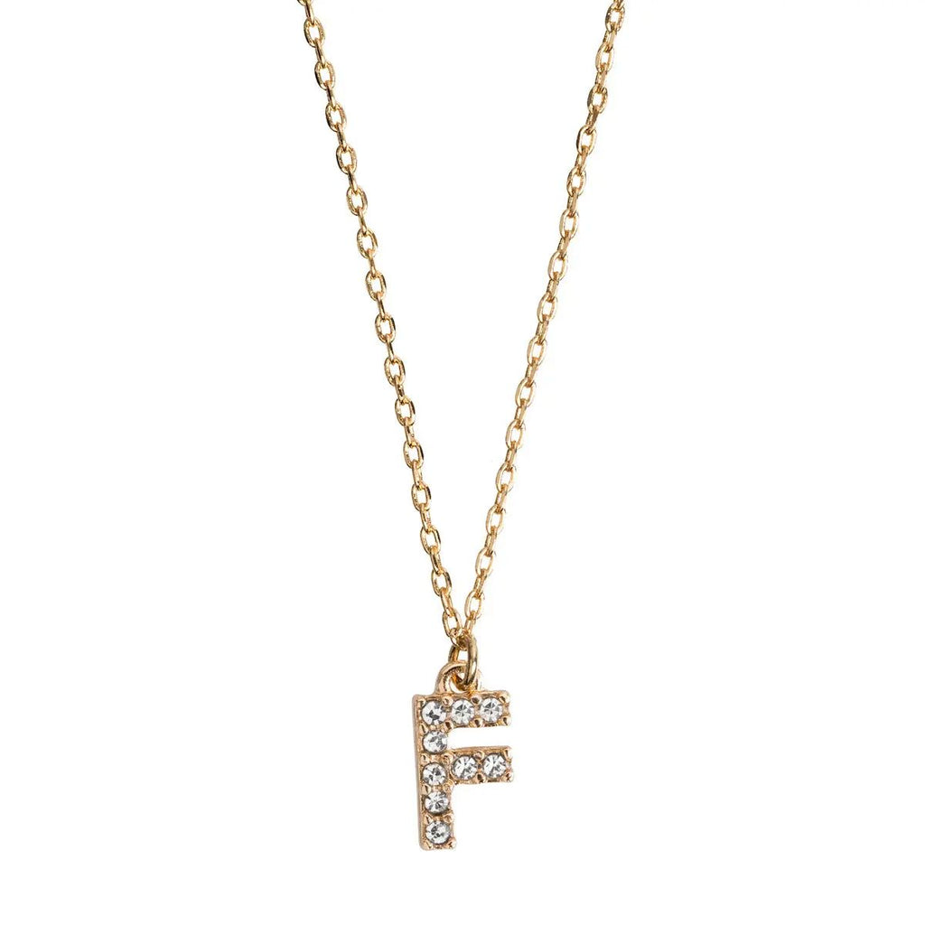 Juno - Crystal Letter Necklace Stainless Steel
