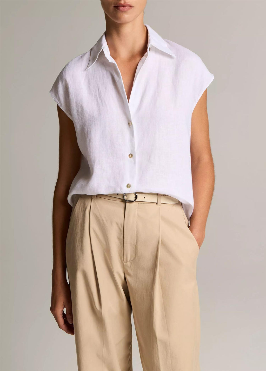 CAP SLV BUTTON DOWN BLOUSE