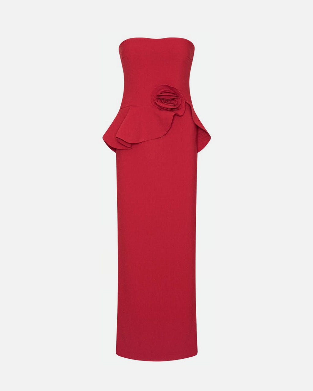 LONG FLOWER STRAPLESS DRESS
