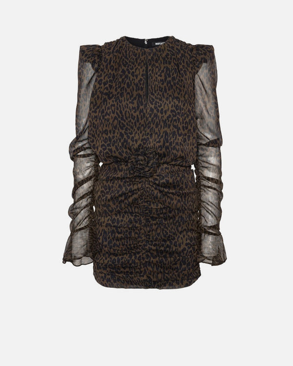 Ruched Flower Mini Dress