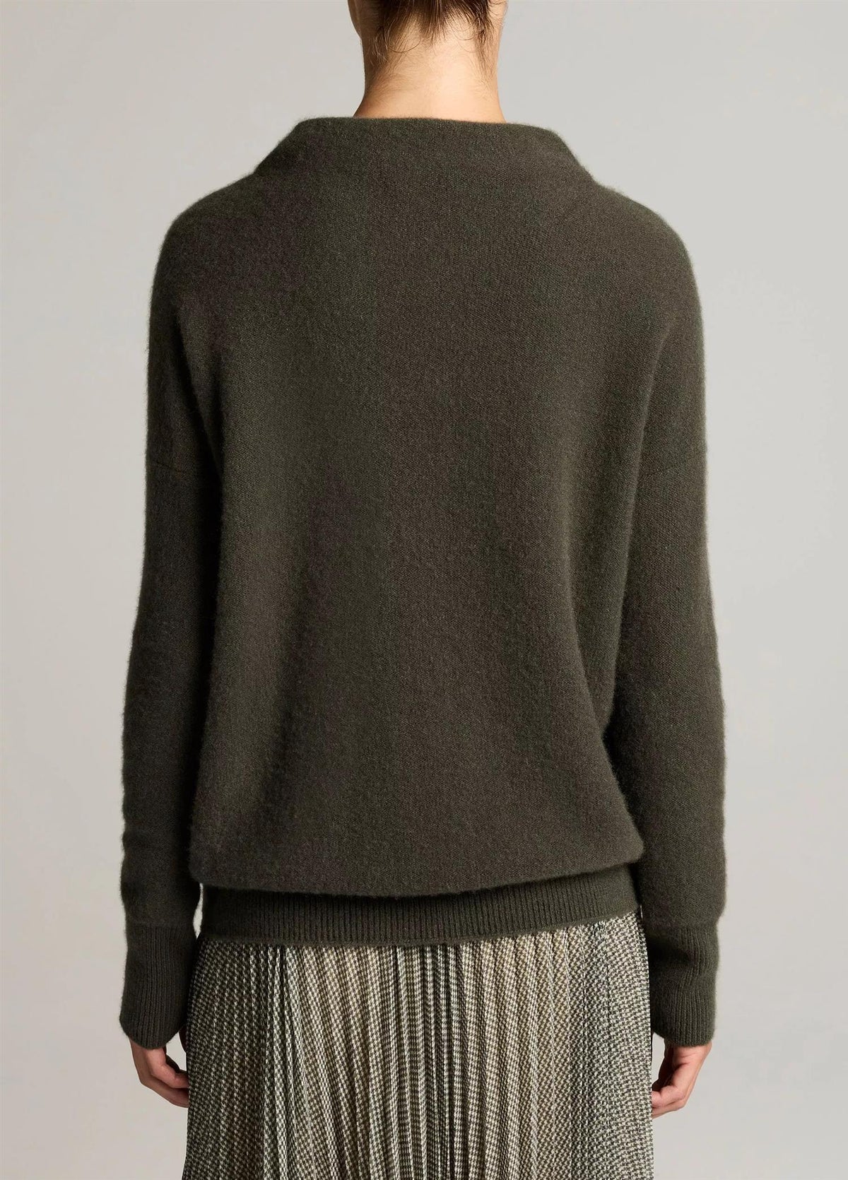 Plush Cashmere Funnel-Neck Sweater
