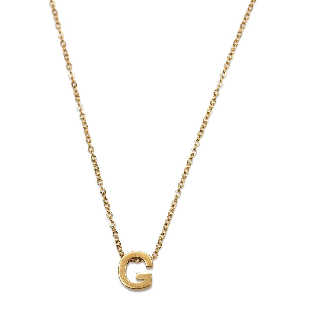 Viola - Letter Necklace Stainless Steel Gold, V