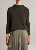 Plush Cashmere Funnel-Neck Sweater