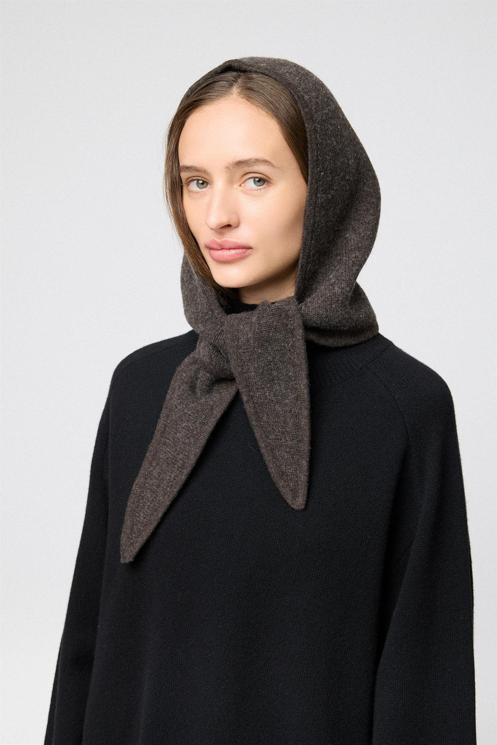 Tie Up Knitted Hood